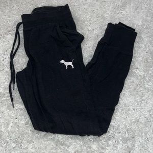 VICTORIAS SECRET PINK JOGGER WITH DRAWSTRING BLACK